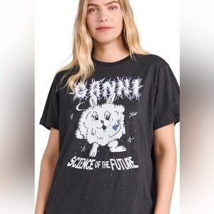 Ganni Black Graphic 'Science of the Future' Long Sleeve Tee